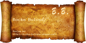 Bocke Bulcsú névjegykártya